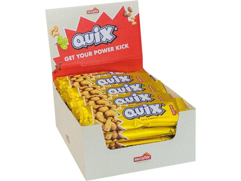 Nectaflor Quix Curry Cashews 25 x 40 g Nectaflor Quix Curry Cashews 25 x 40 g