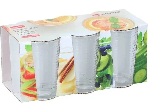 alpina Wassergläser Set 220 ml, 6 Stück, Transparent alpina Wassergläser Set 220 ml, 6 Stück, Transparent