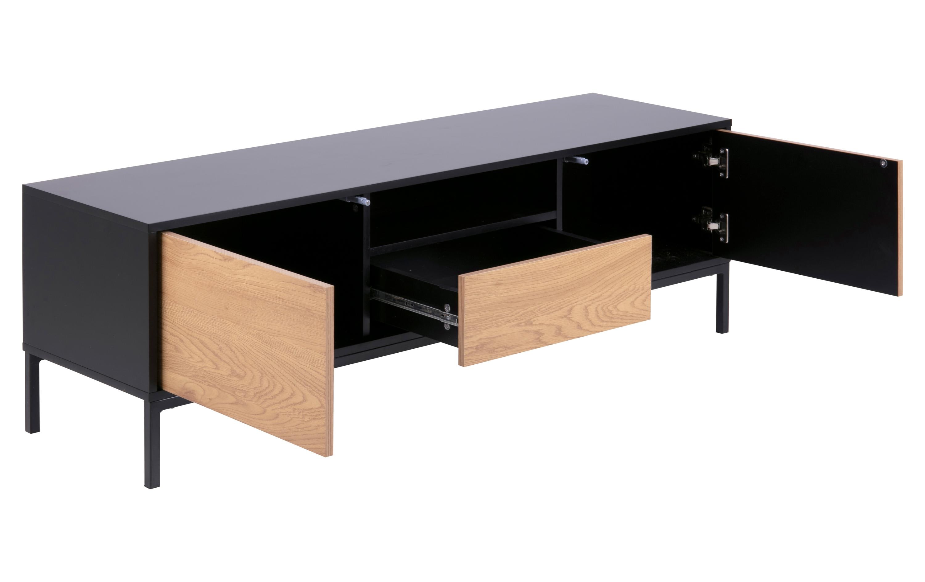 AC Design TV-Möbel Seaford 140 x 40 x 45 cm, Nature/Schwarz