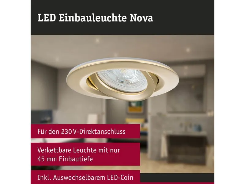 Paulmann Einbauleuchte Nova Plus 3-Set Gold Paulmann Einbauleuchte Nova Plus 3-Set Gold