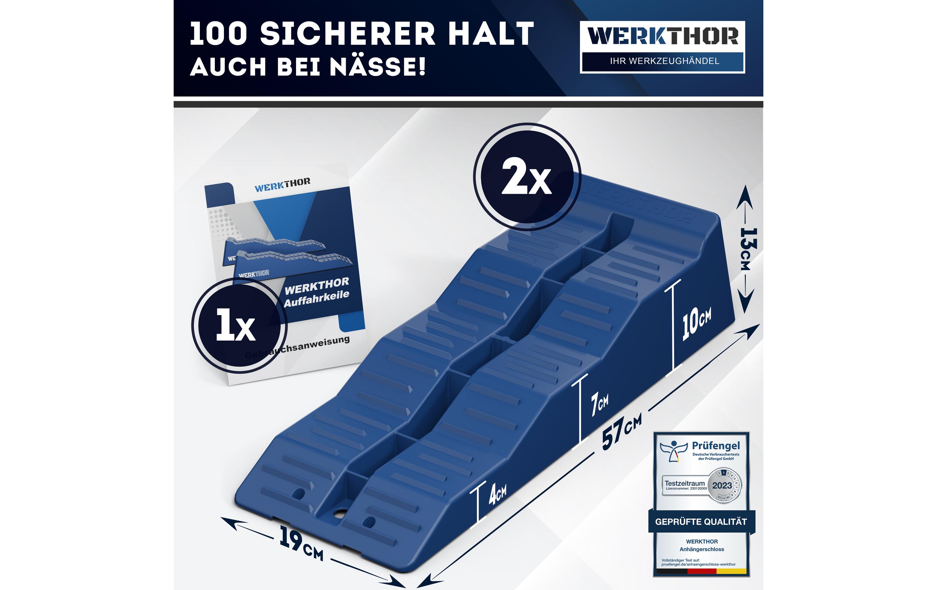 Werkthor Flache Auffahrkeile 2er Set, Blau