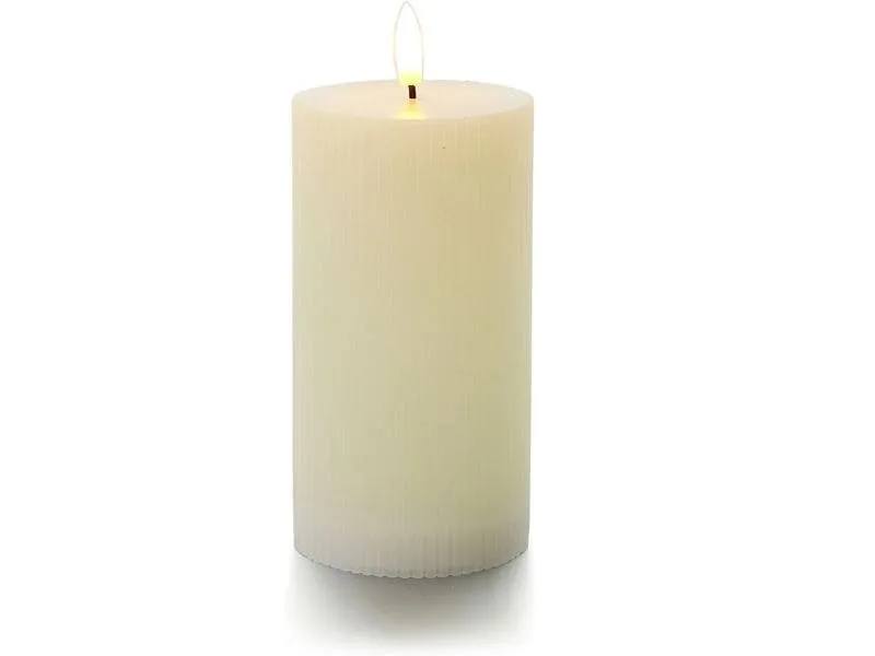 balthasar LED Zylinderkerze Rillen, Creme balthasar LED Zylinderkerze Rillen, Creme