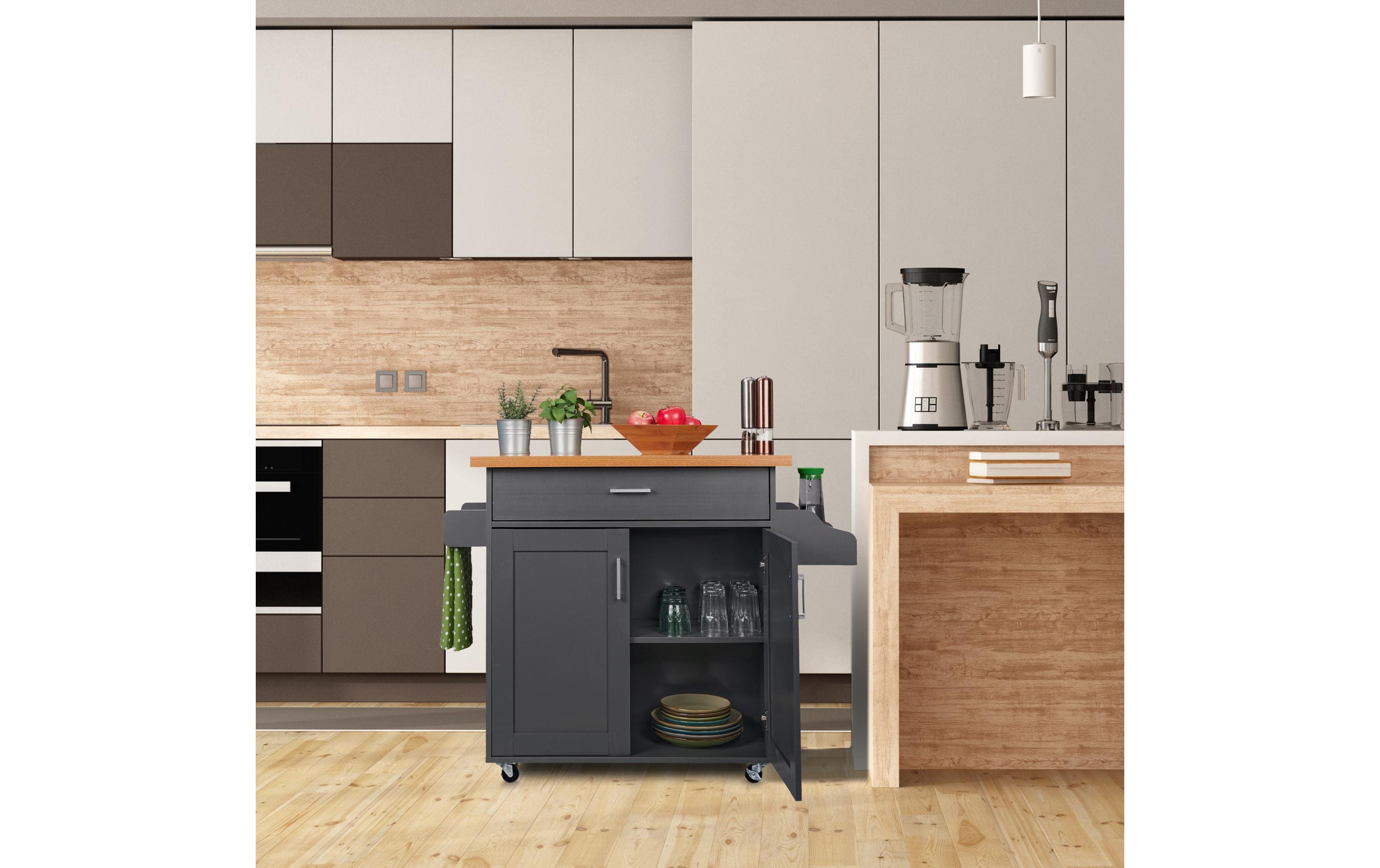 relaxdays Küchenwagen 114 x 90 x 39.5 cm, Grau