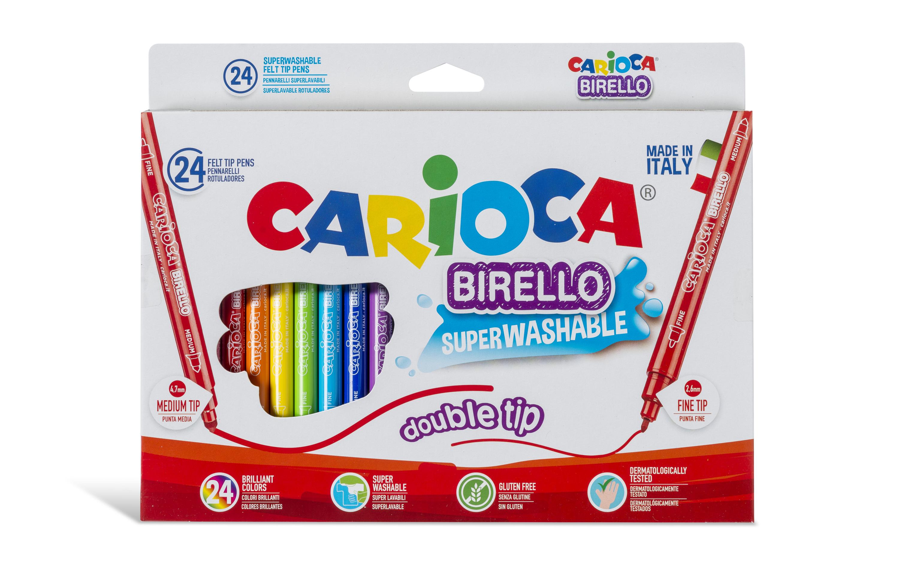 Carioca Fasermaler Birello doppelseitig, 24 Stück