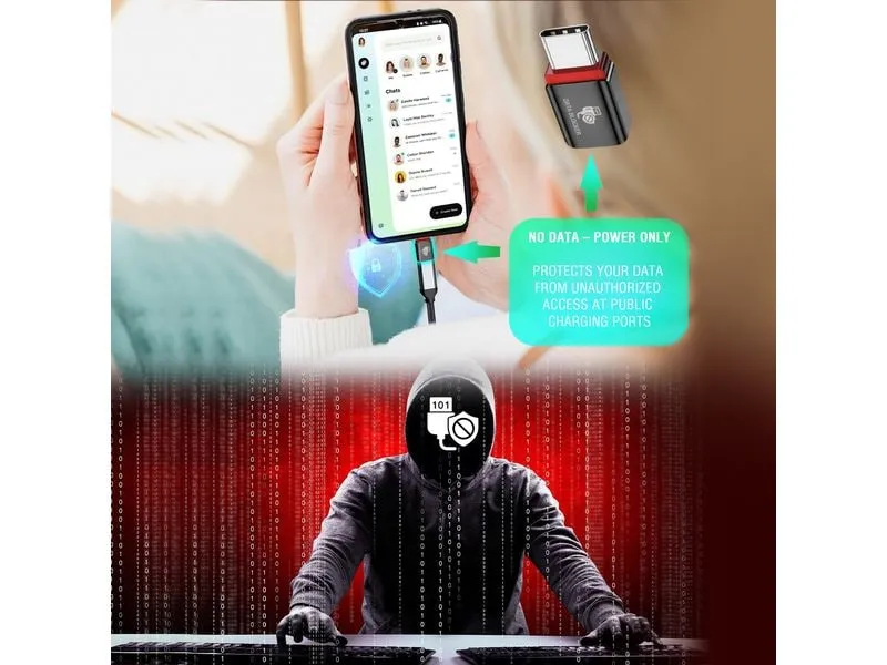 4smarts USB-Adapter USB-A Stecker - USB-C Stecker, Datenblocker 4smarts USB-Adapter USB-A Stecker - USB-C Stecker, Datenblocker