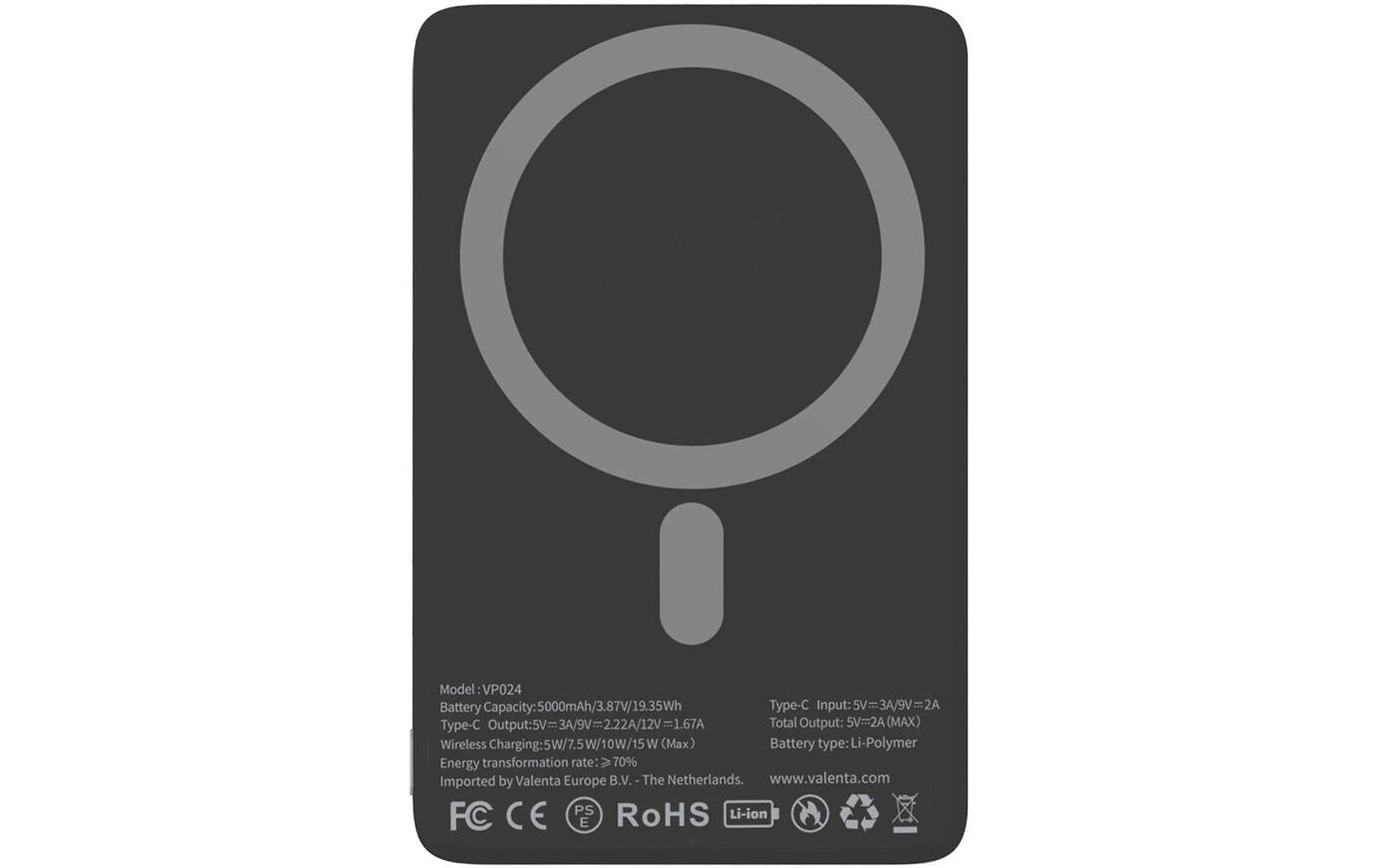Valenta Powerbank MagSafe Ultra Slim, Natural 5000 mAh