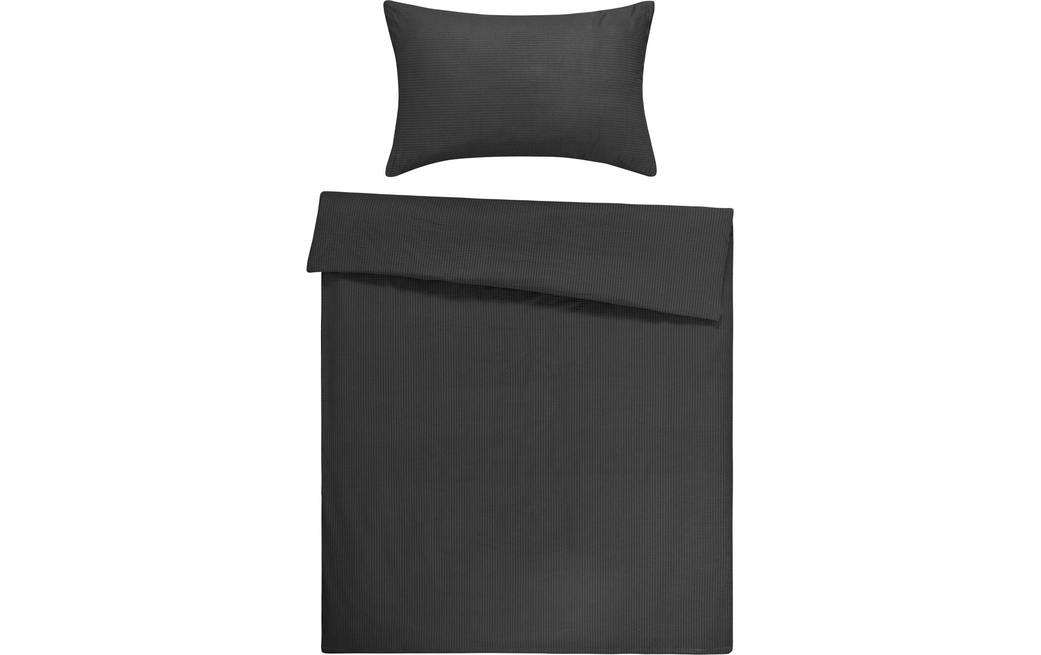 Flair Bettwäschegarnitur Seersucker Anthrazit
