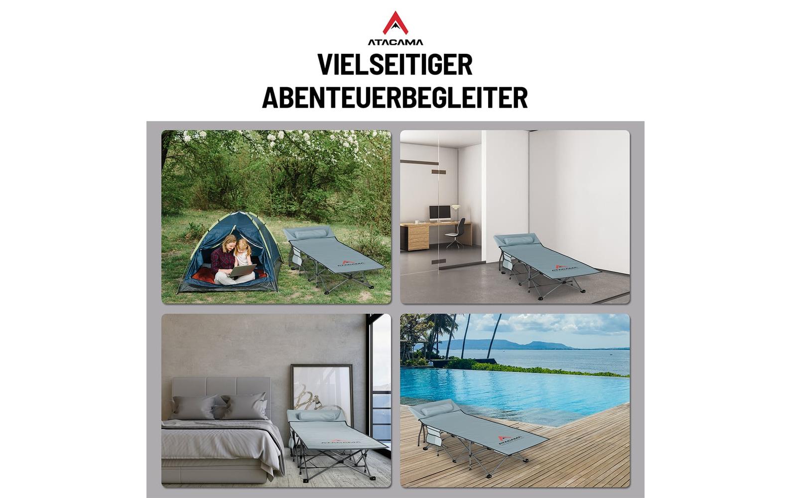 Atacama XXL Feldbett Dunkelgrau