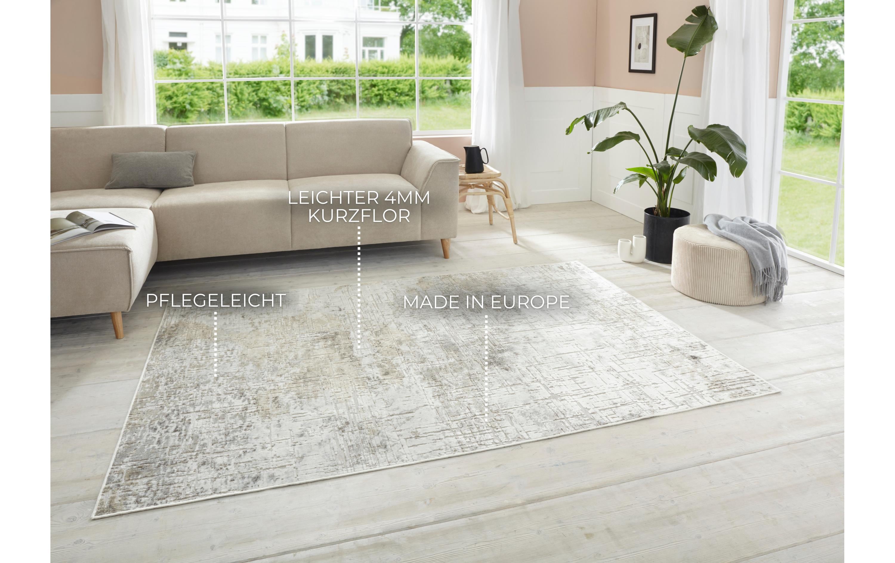 Elle Decoration Teppich Chameis 135 cm x 195 cm, Beige/Kupfer