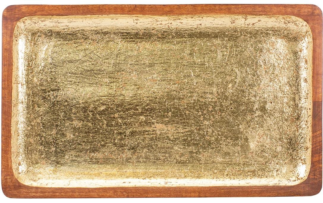 Kadastar Servierplatte Shine 38 x 23 cm, Braun/Gold