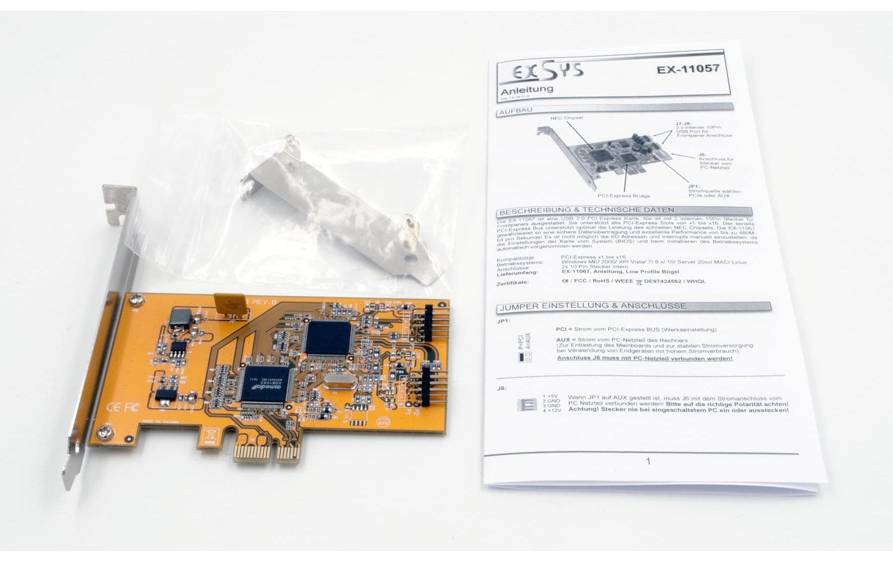 Exsys PCI-Express-Karte EX-11057
