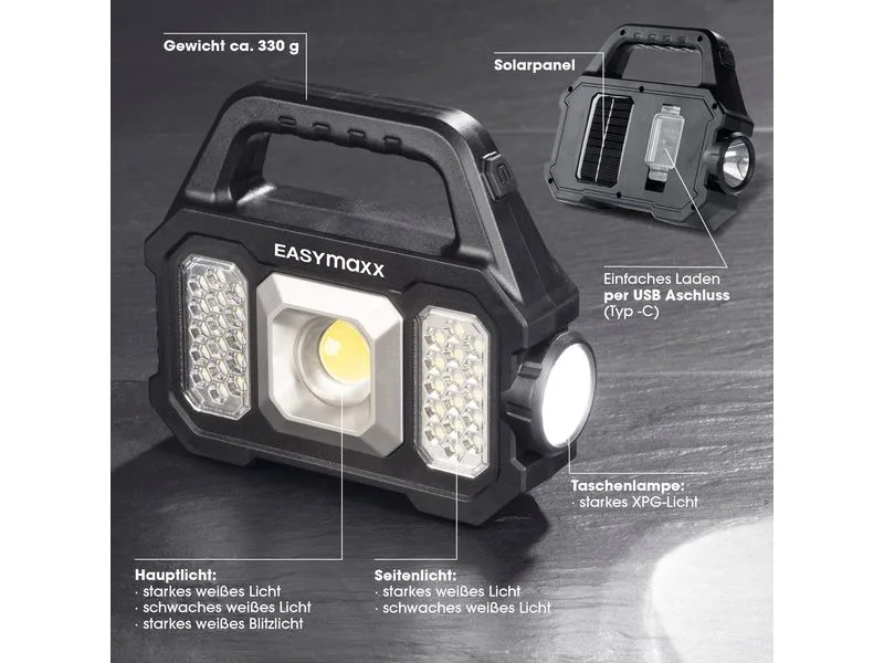 EASYmaxx Arbeitsleuchte Solar-Leuchte 3.7 V EASYmaxx Arbeitsleuchte Solar-Leuchte 3.7 V