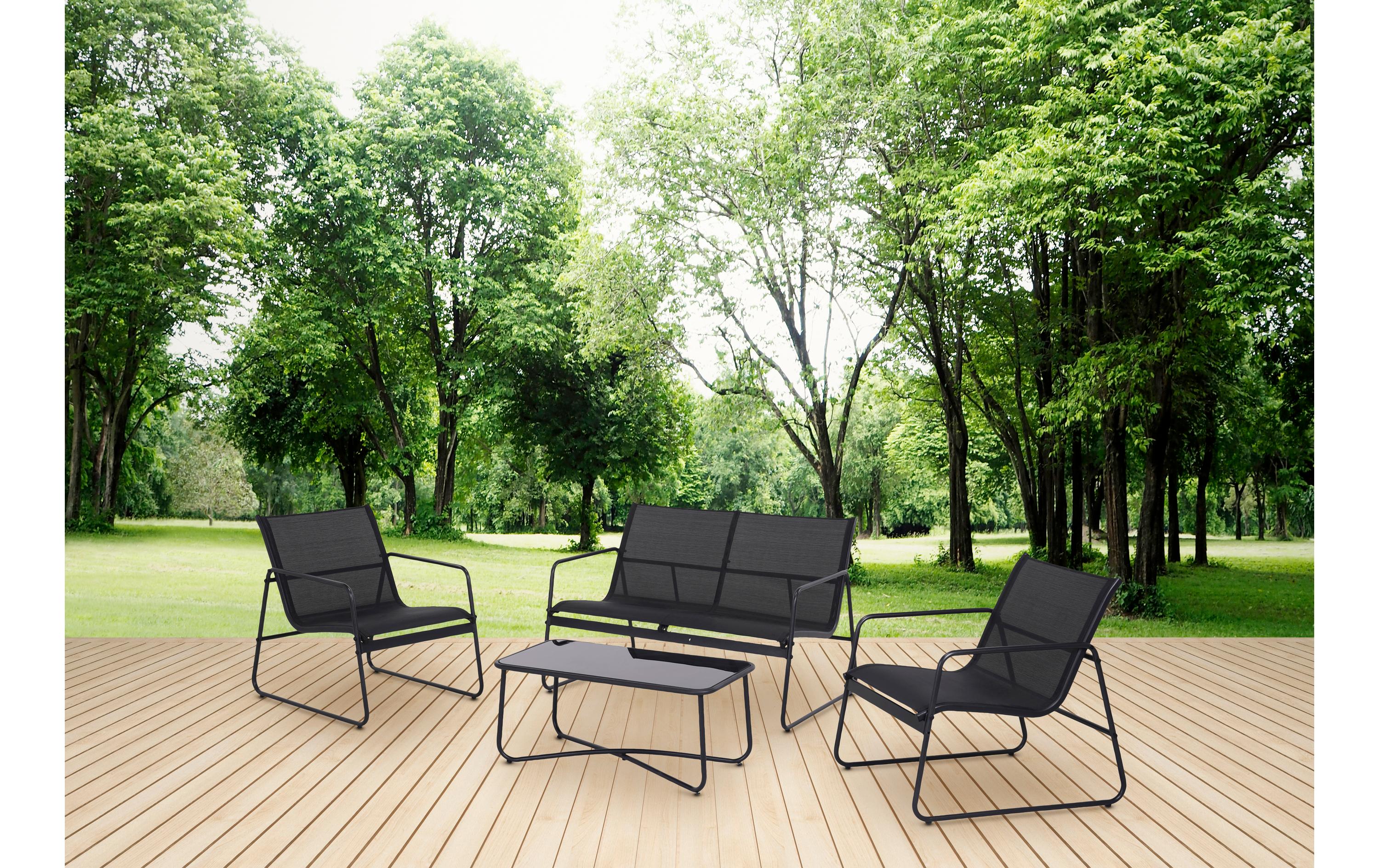 Schou Loungeset Theodor, Set 4-teilig, Schwarz