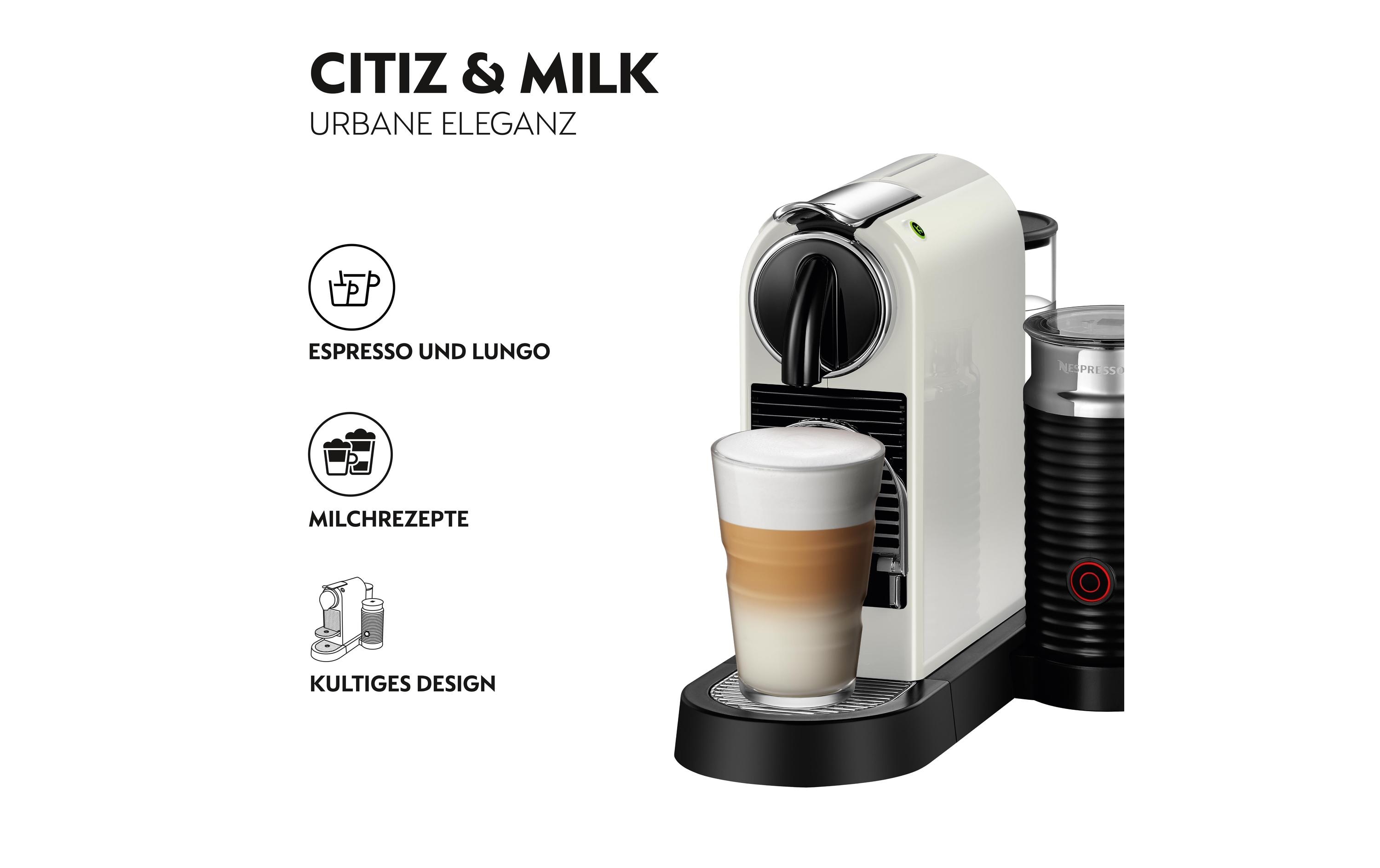 De'Longhi Kaffeemaschine Nespresso CitiZ & Milk EN267.WAE Weiss