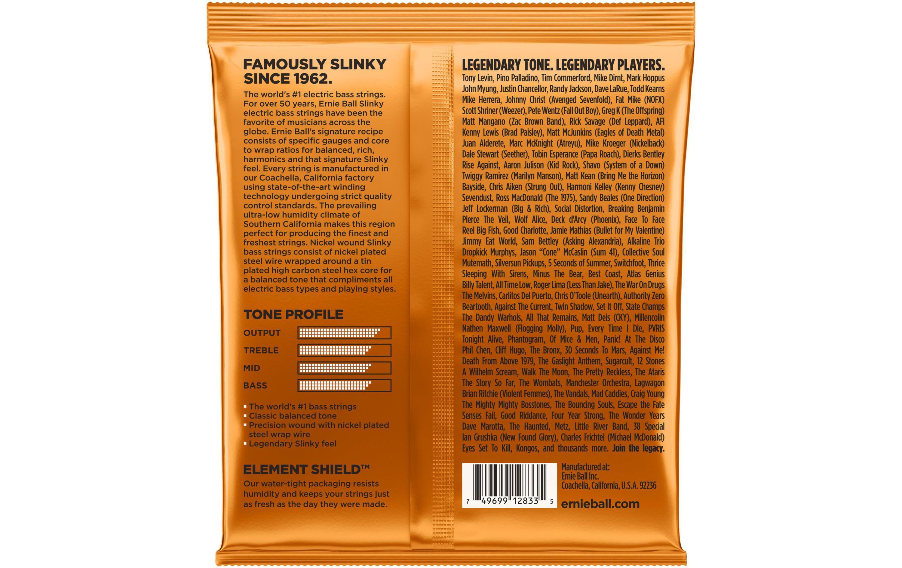 Ernie Ball Basssaiten 2833 Slinky Bass – Hybrid, 45-105