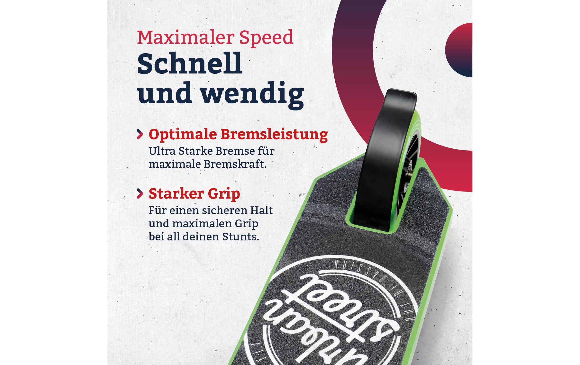 Motion Scooter Freestyle, Urban Pro, Schwarz / Grün