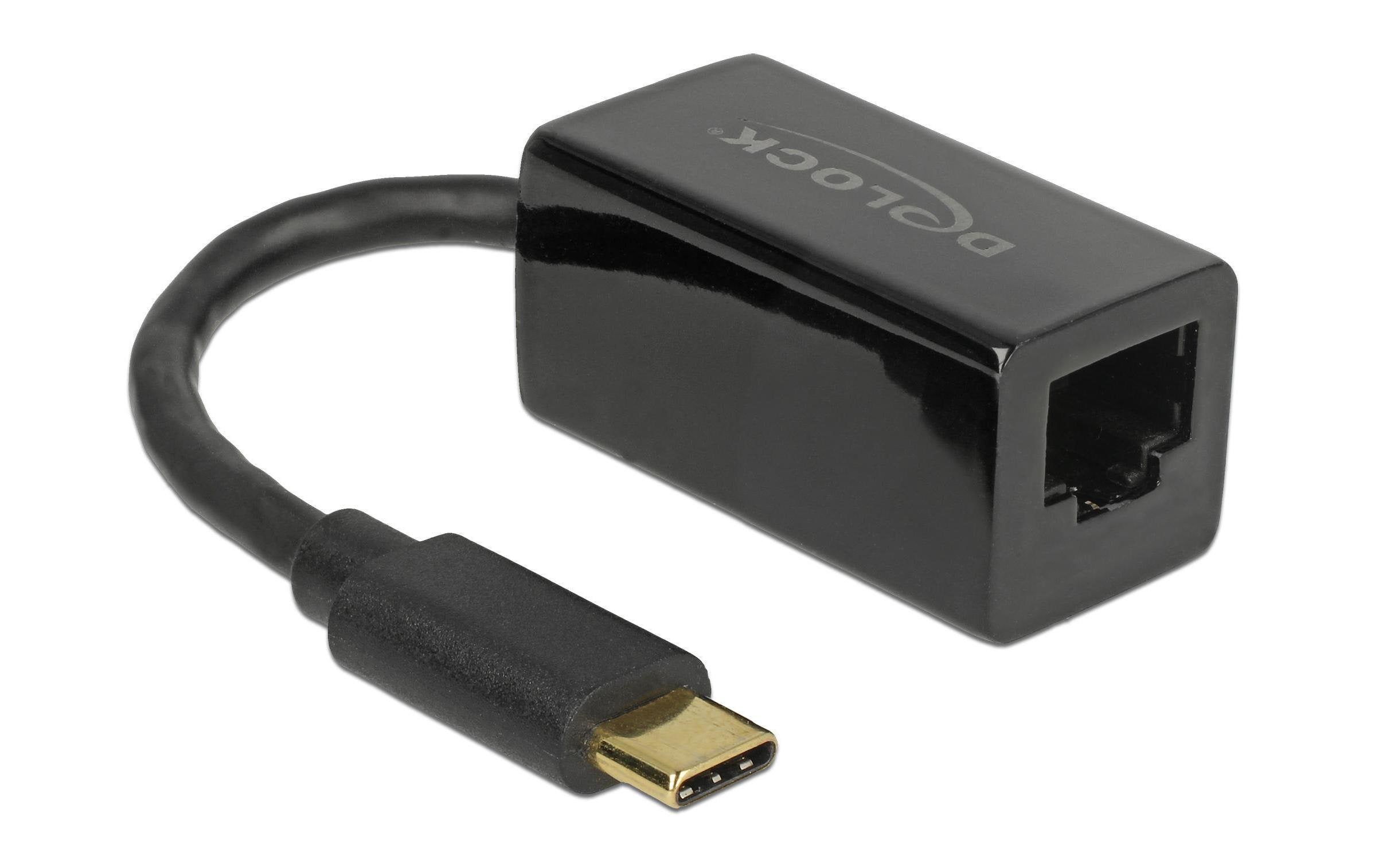 Delock Netzwerk-Adapter USB-C – RJ45 1Gbps, Schwarz Delock Netzwerk-Adapter USB-C – RJ45 1Gbps, Schwarz
