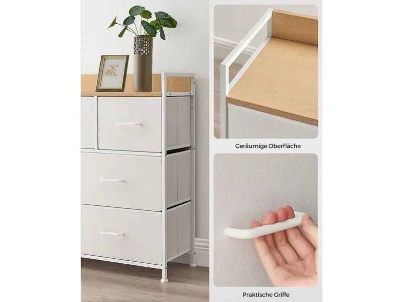 Songmics Kommode mit 7 Schubladen 98 x 85 cm, Weiss Songmics Kommode mit 7 Schubladen 98 x 85 cm, Weiss