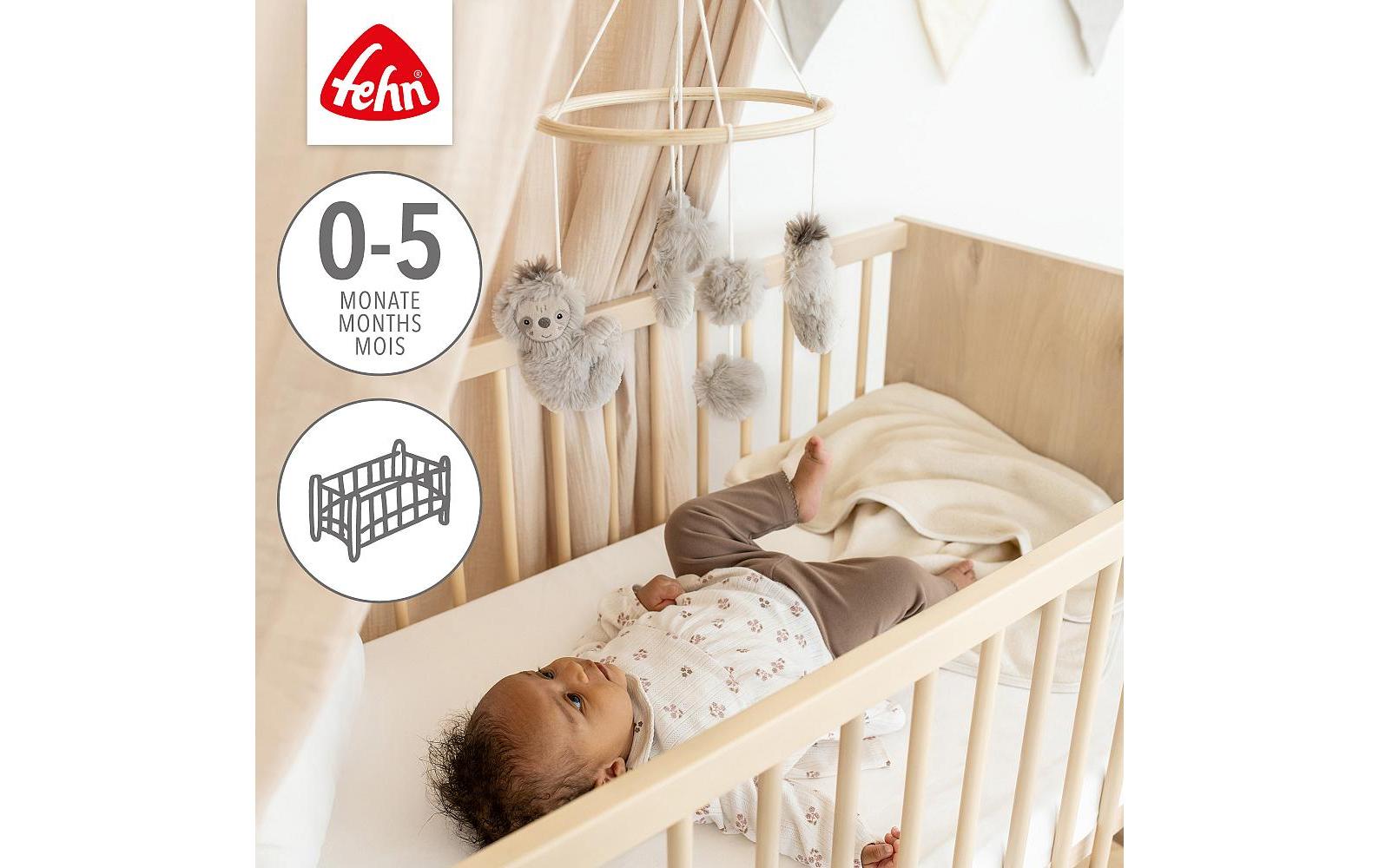 fehn Holz-Mobile Faultier Beige/Grau