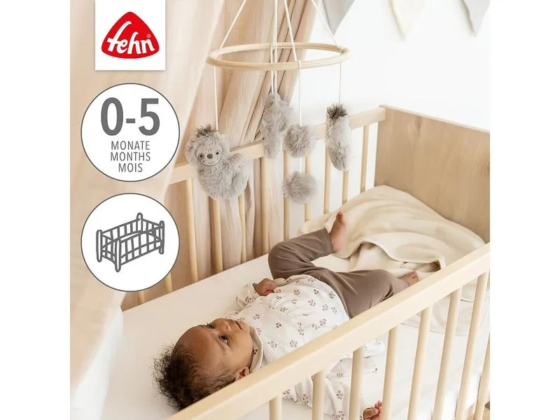 fehn Holz-Mobile Faultier Beige/Grau