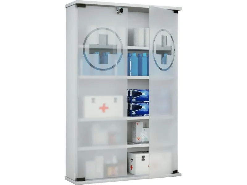 VCM Erste Hilfe Schrank Honula 91 x 60 x 17 cm, Weiss VCM Erste Hilfe Schrank Honula 91 x 60 x 17 cm, Weiss