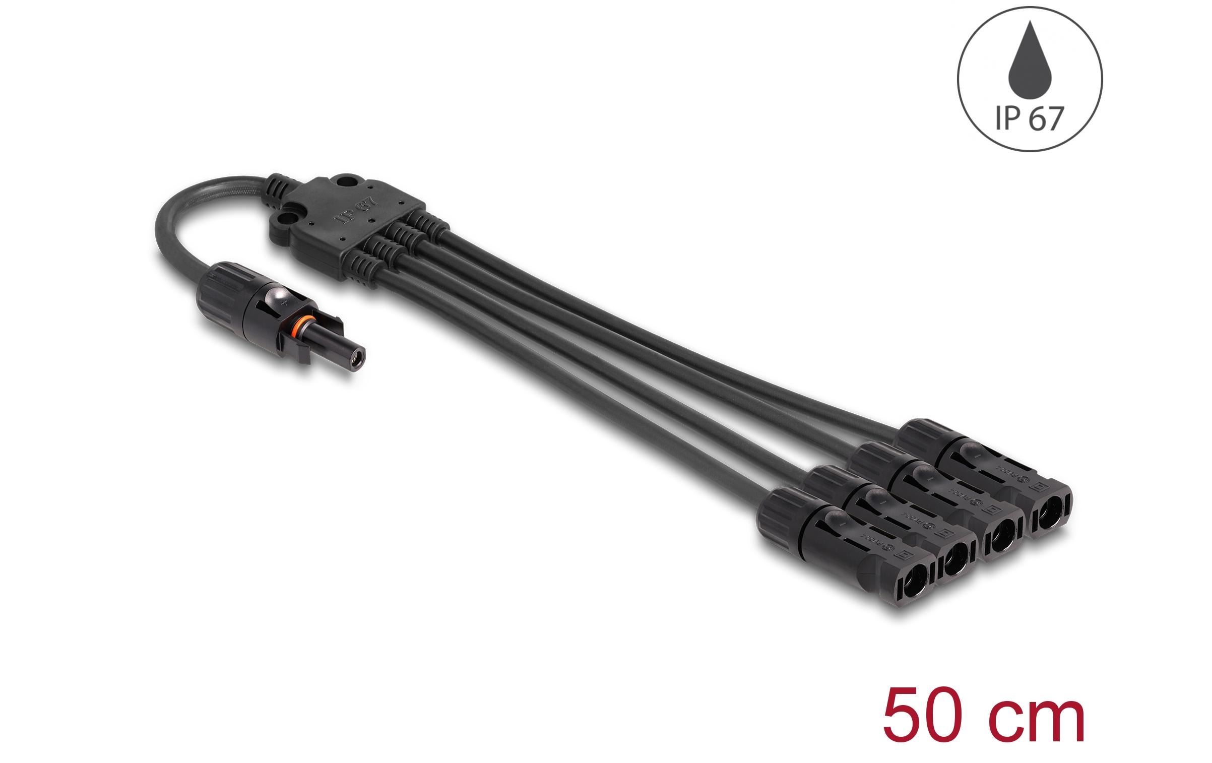Delock Splitter Kabel DL4 1x Buchse zu 4x Stecker 4 mm², 50 cm