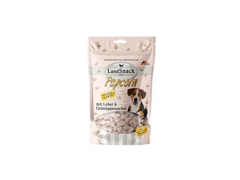 LandSnack Snack Dog Popcorn mit Leber & Grünlippmuschel, 100g LandSnack Snack Dog Popcorn mit Leber & Grünlippmuschel, 100g