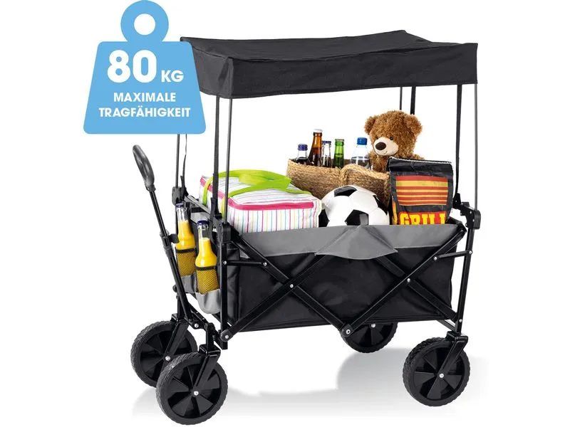 EASYmaxx Bollerwagen faltbar, mit Dach