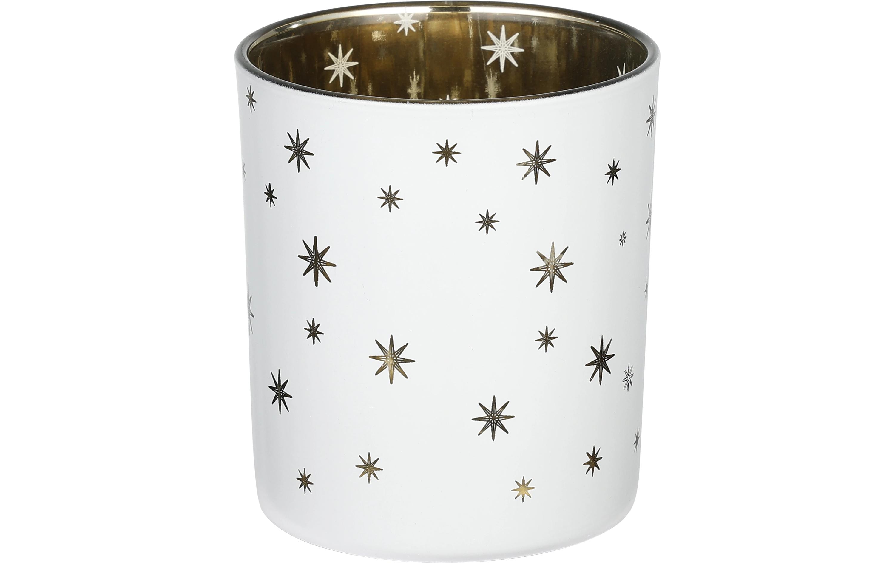 EGLO Teelichthalter Lukut 8 cm Gold/Weiss, Glas