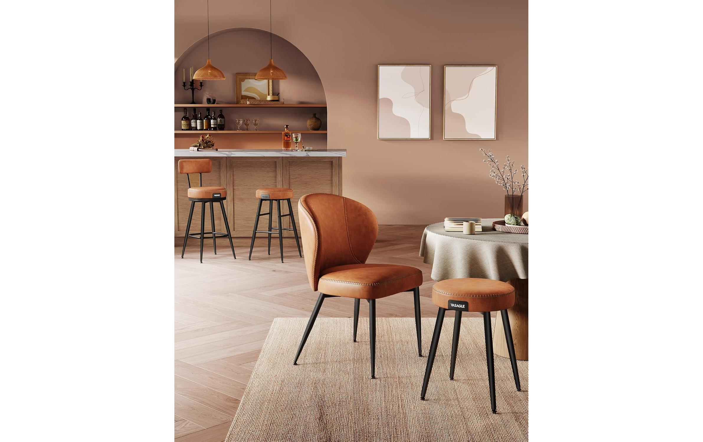 VASAGLE Barhocker 2er Set 54 x 90.5 cm, Braun/Schwarz