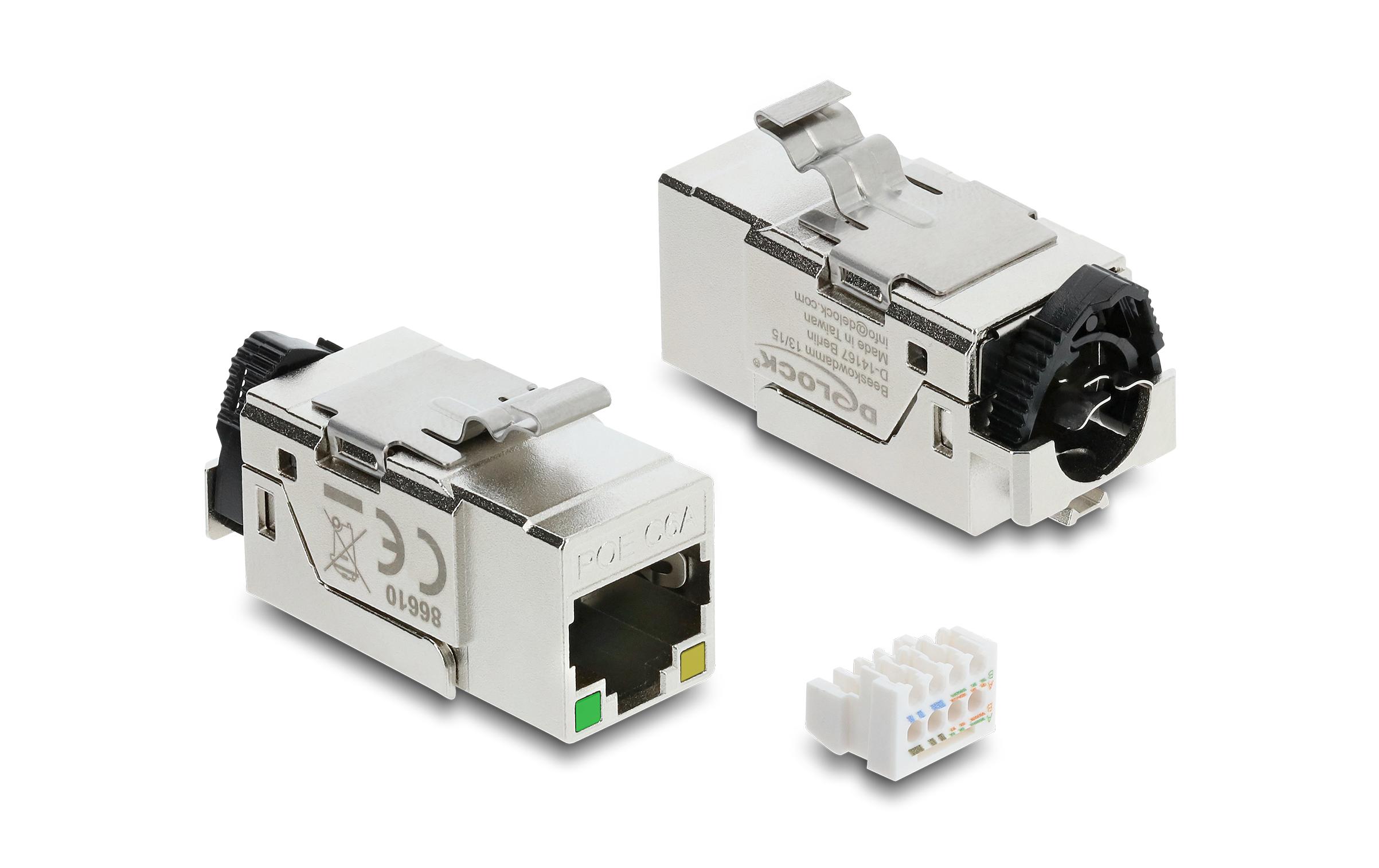 Delock Keystone-Modul LSA Leiste zu RJ45 Buchse STP mit PoE LED Delock Keystone-Modul LSA Leiste zu RJ45 Buchse STP mit PoE LED