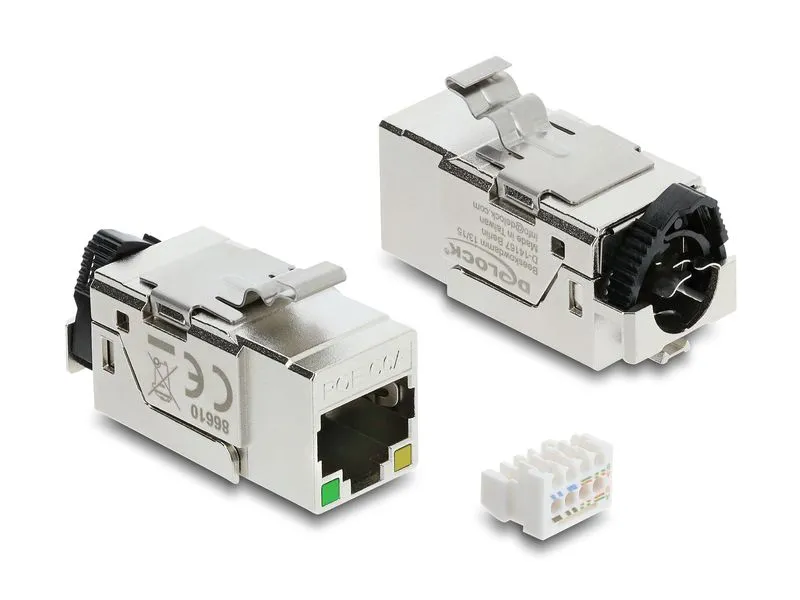 Delock Keystone-Modul LSA Leiste zu RJ45 Buchse STP mit PoE LED