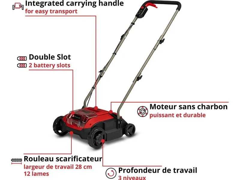 Einhell Akku-Vertikutierer-Lüfter GC-SC 18/28 DS Li-Solo