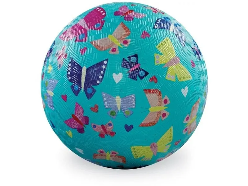 Crocodile Creek Ball Naturkautschuk, Regenbogen-Schmetterlinge, 13 cm