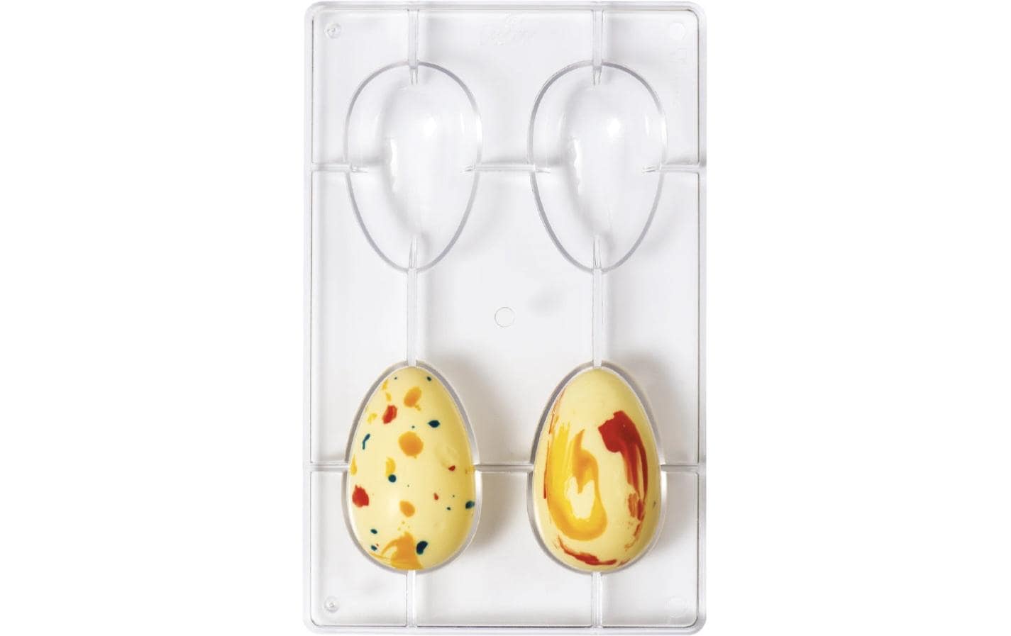 Decora Schablone Pralinenform - Eier 4 Hohlräume, Transparent Decora Schablone Pralinenform - Eier 4 Hohlräume, Transparent