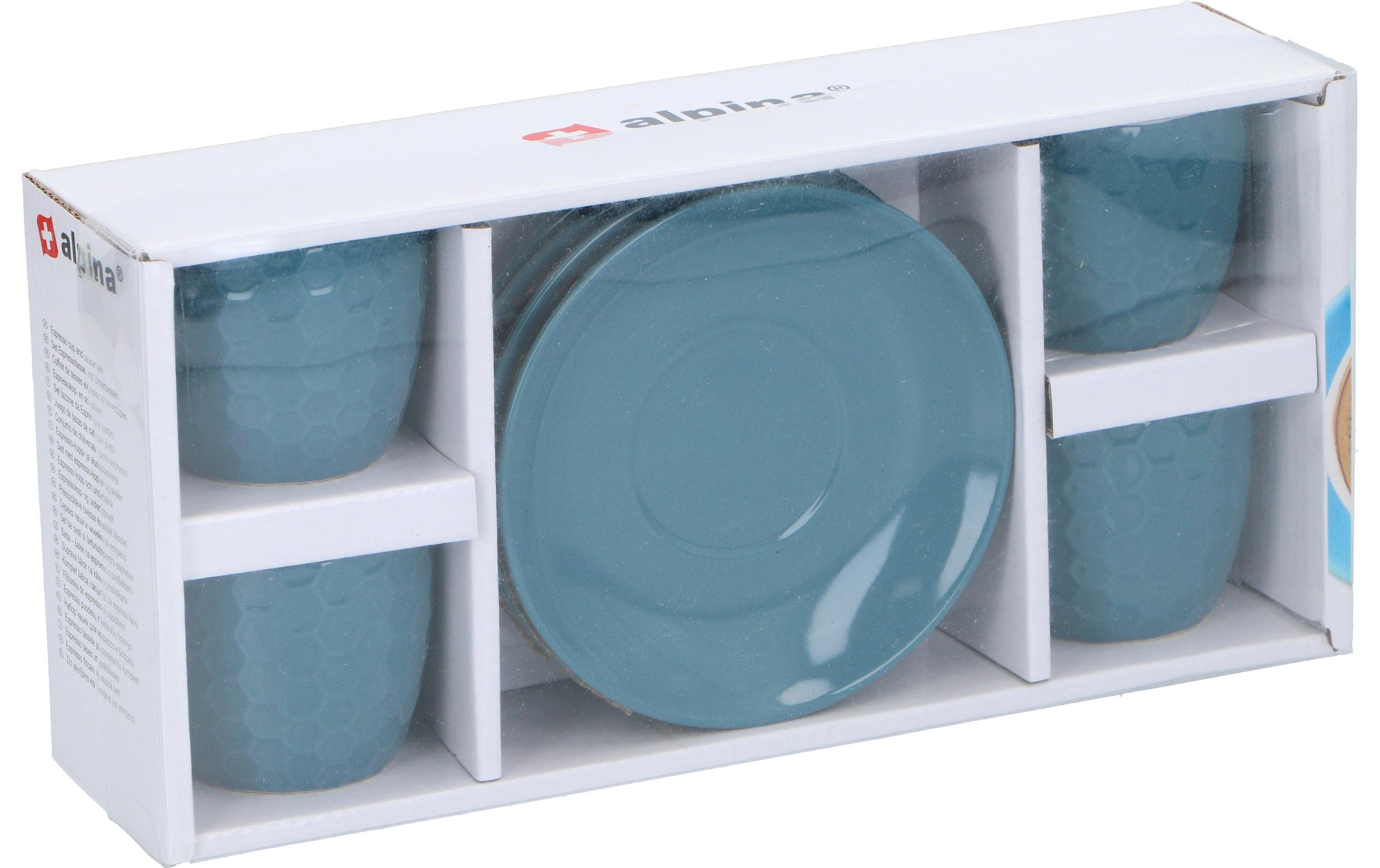 alpina Espresso-Set mit Untertassen 4 Stück, Assortiert