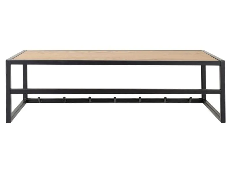 AC Design Wandgarderobe Seaford 7 Haken, Nature/Schwarz