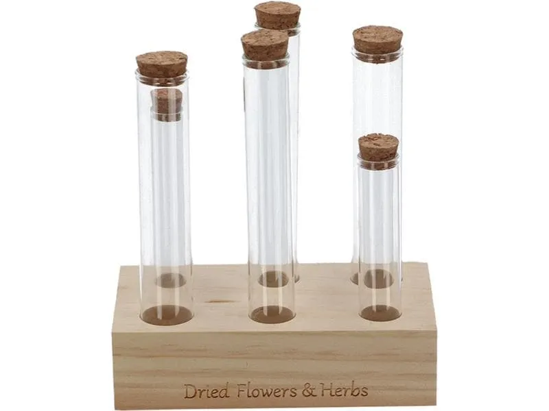 Esschert Design Vase Reagenzglas L 6 Gläser, 17.5 cm, Nature/Transparent
