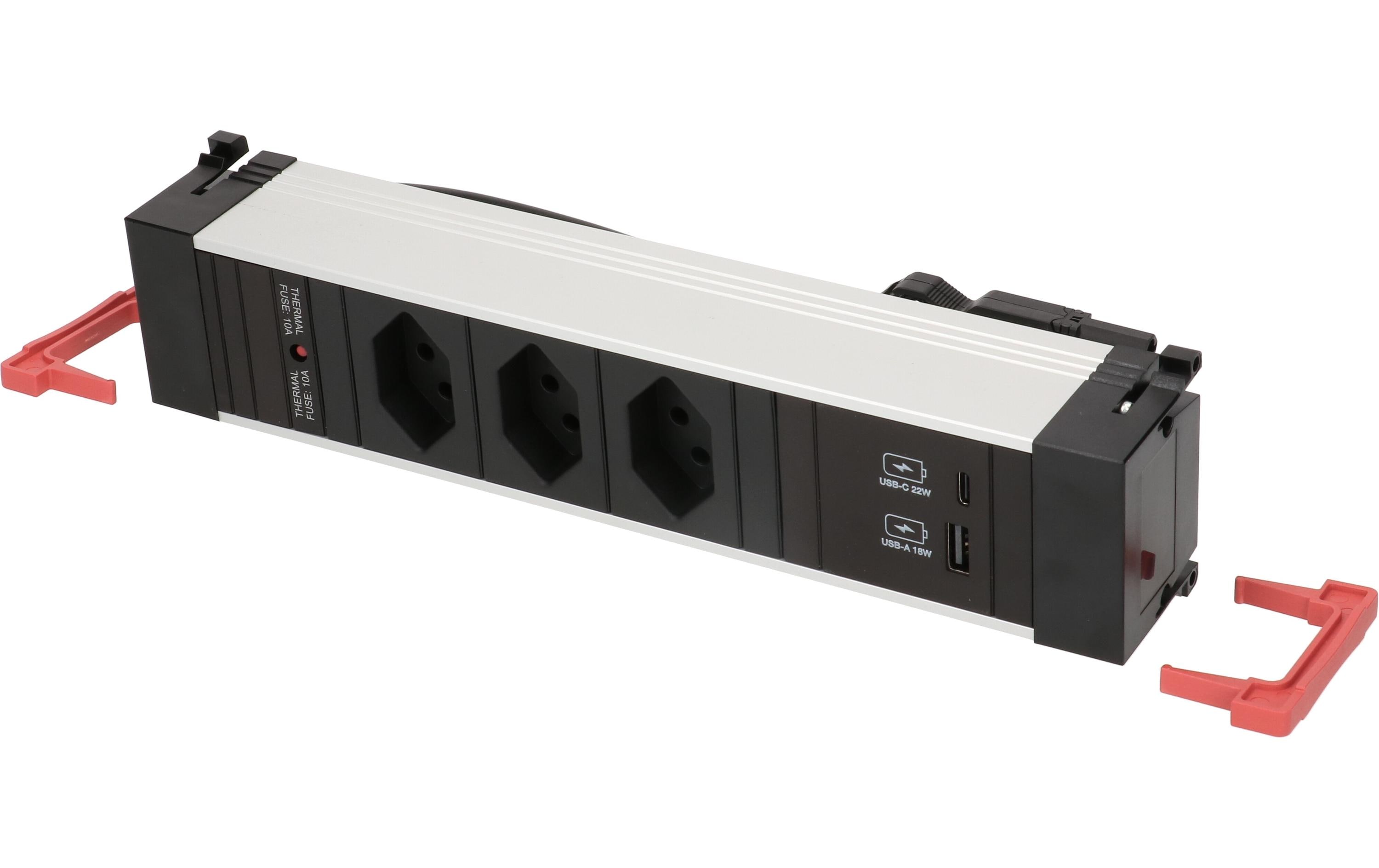 Bachmann Einbausteckerleiste POWER FRAME 3x T13, 1x USB A/C