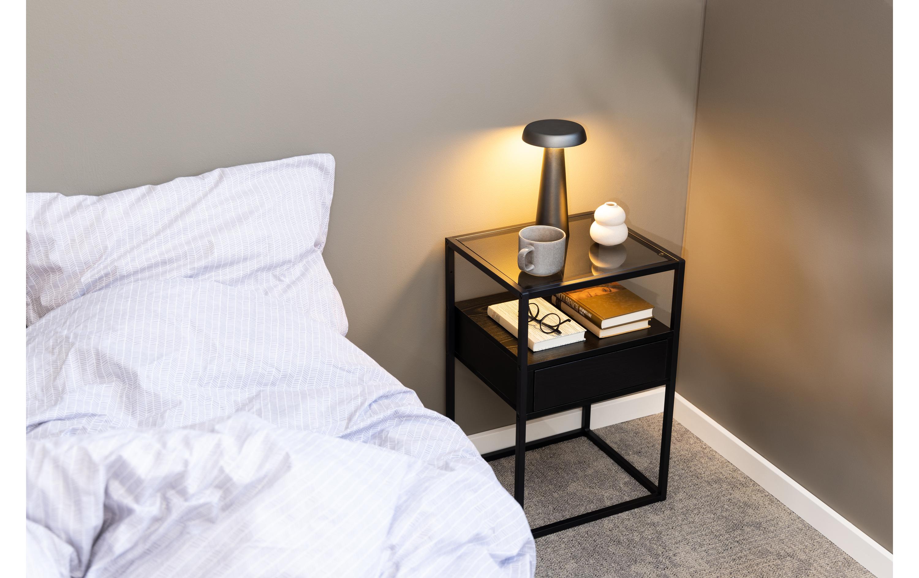 AC Design Nachttisch Randolf 40 x 35 x 60 cm, Schwarz