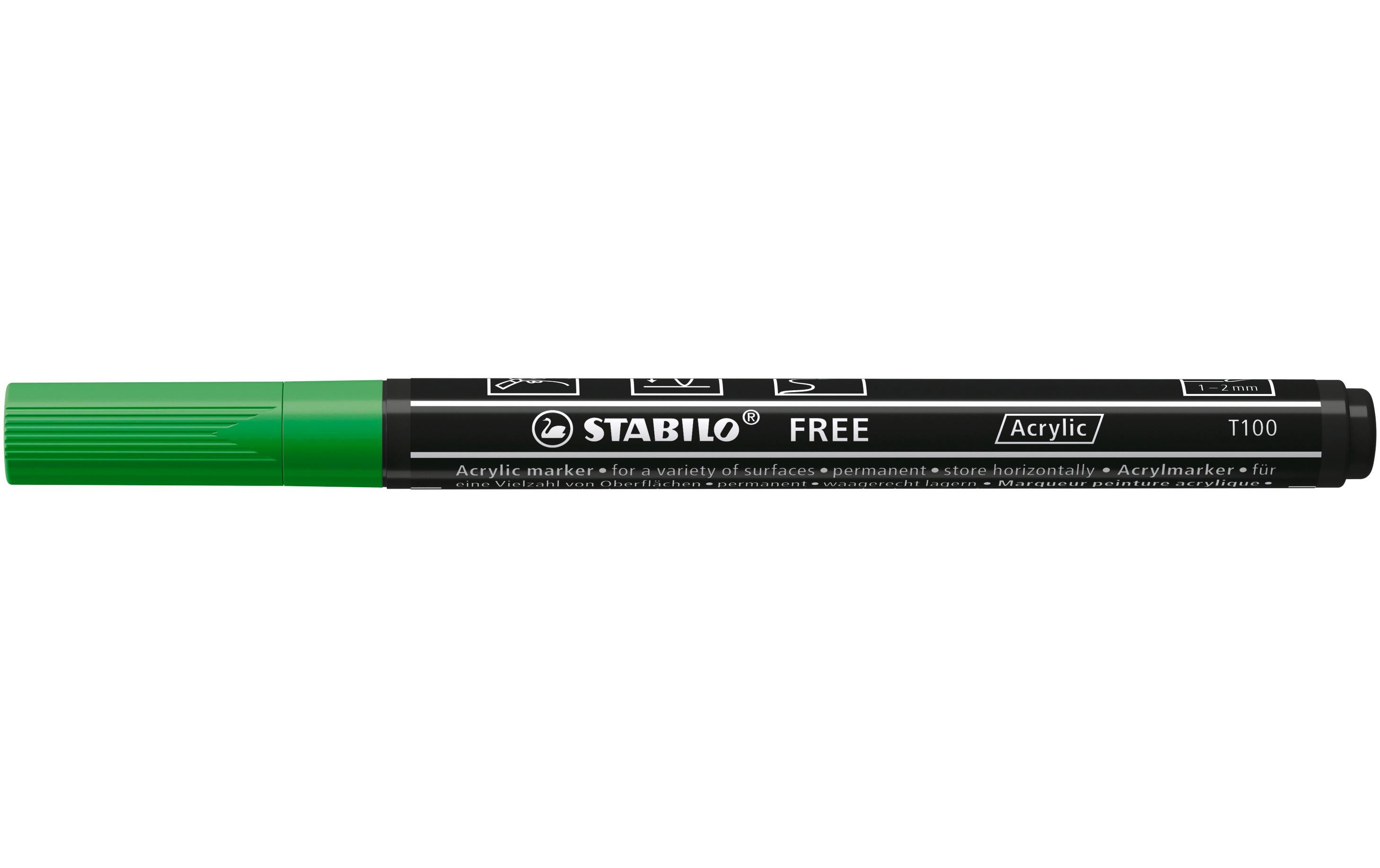 STABILO Acrylmarker Free Acrylic T100 Laubgrün