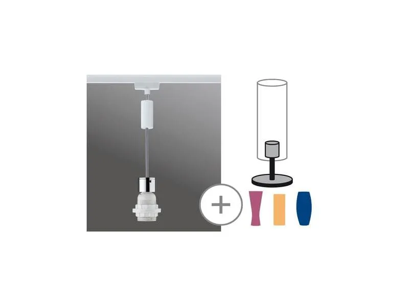 Paulmann Pendelleuchte Urail 2Easy Basic, 1 x E27, 20 W, Weiss/ Chrom