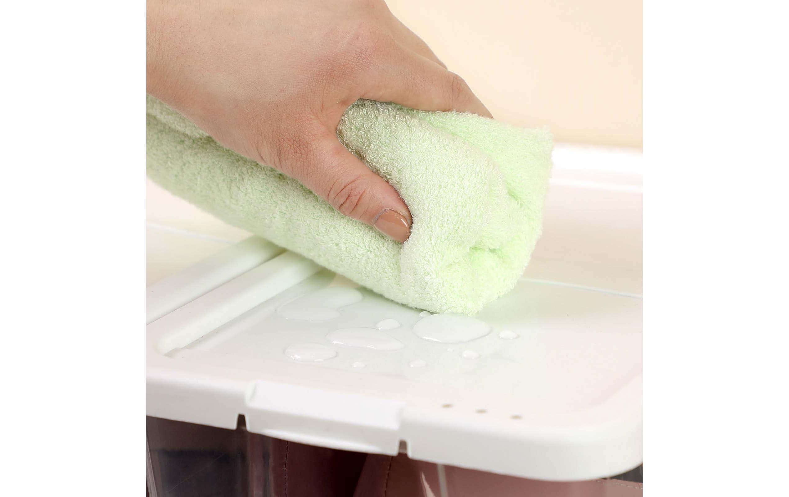 Songmics Schuhorganizer mit Deckel 35 x 20 cm, Weiss/Transparent