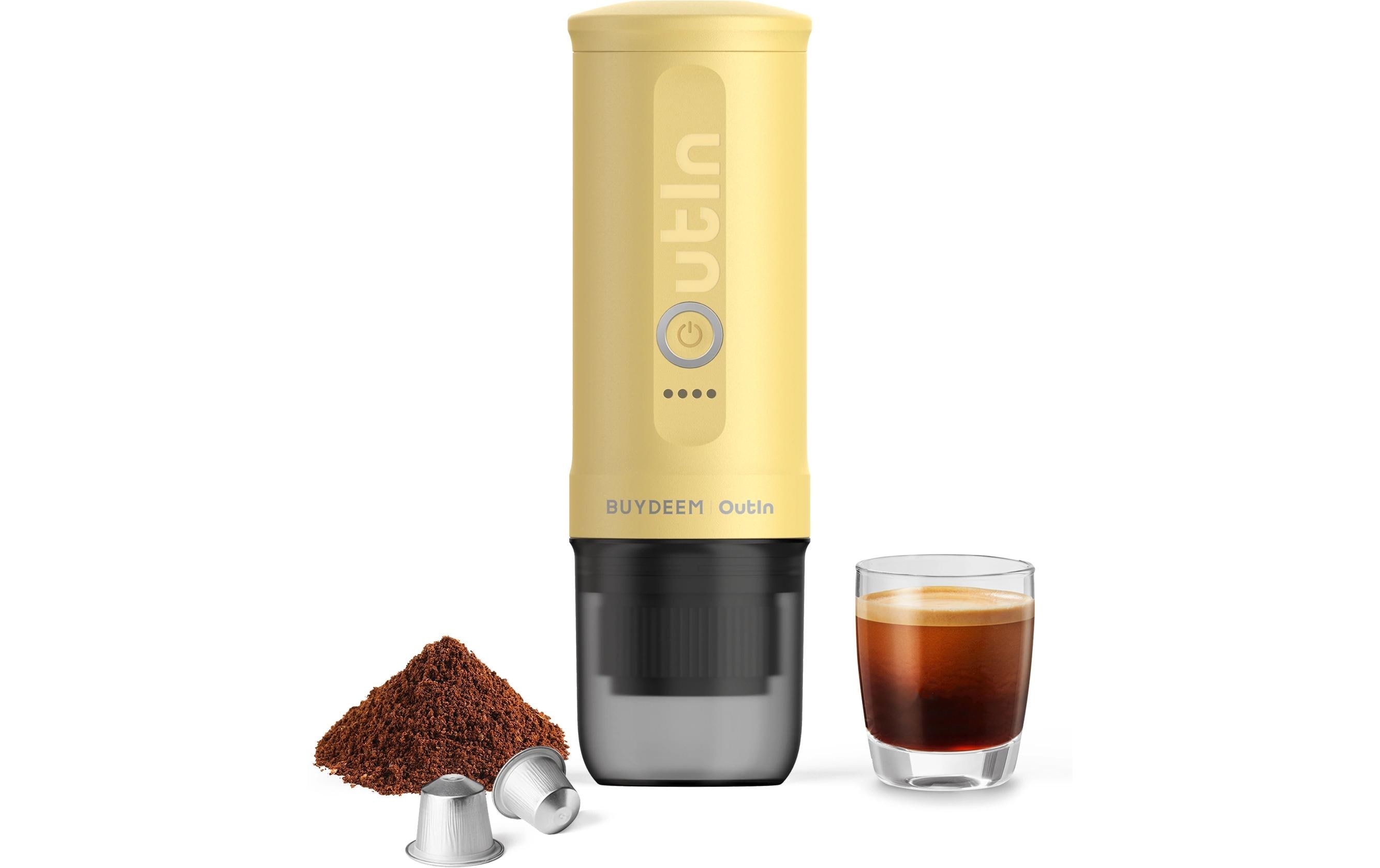 OUTIN Reisekaffeemaschine Nano Kapseln, Gelb