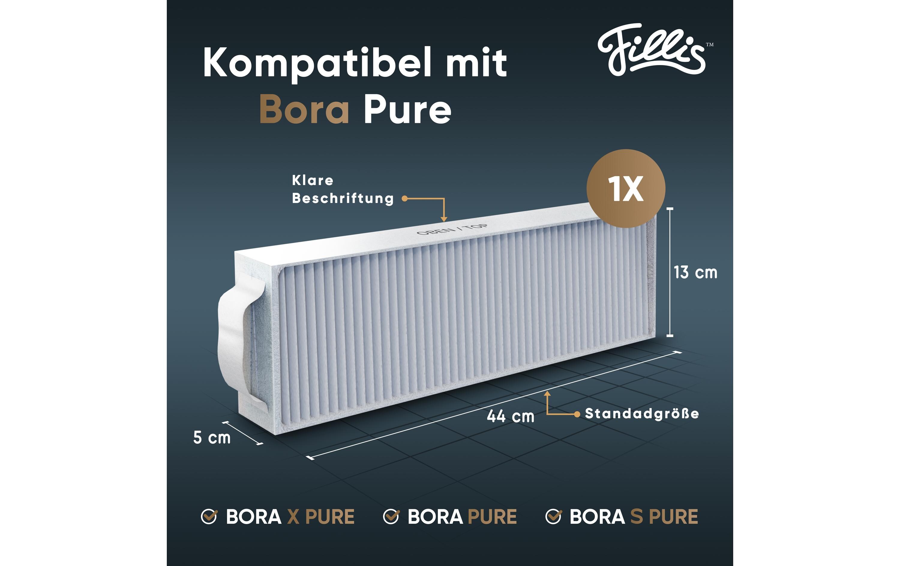 Pillis Aktivkohlefilter für Bora Pure Puru & X Pure Puxu, 1 Stück