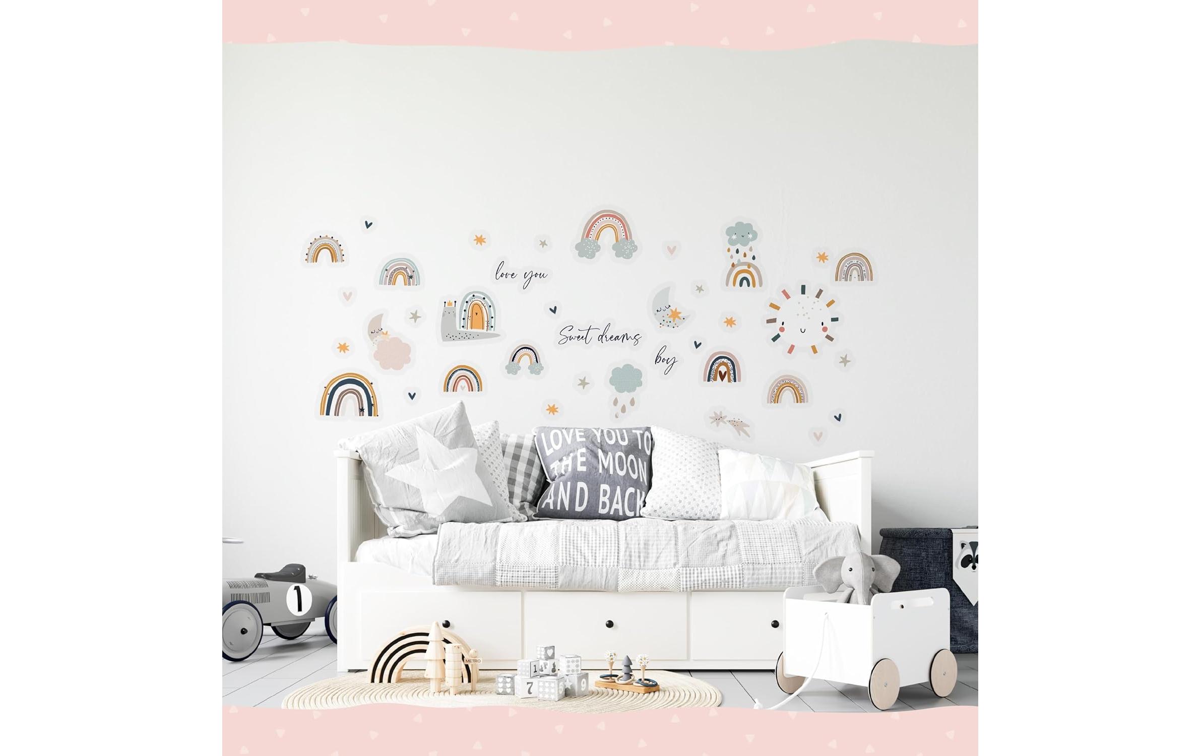 Papierdrachen Wandtattoo-Set Regenbogen