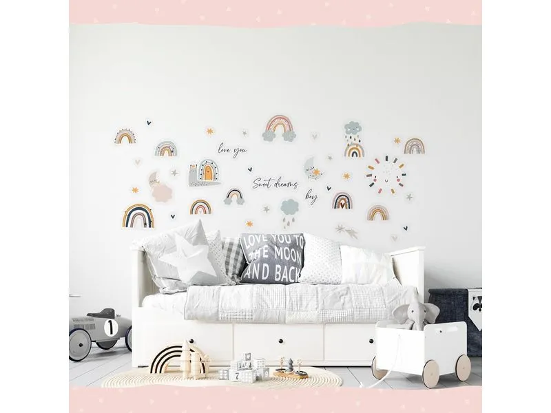 Papierdrachen Wandtattoo-Set Regenbogen Papierdrachen Wandtattoo-Set Regenbogen