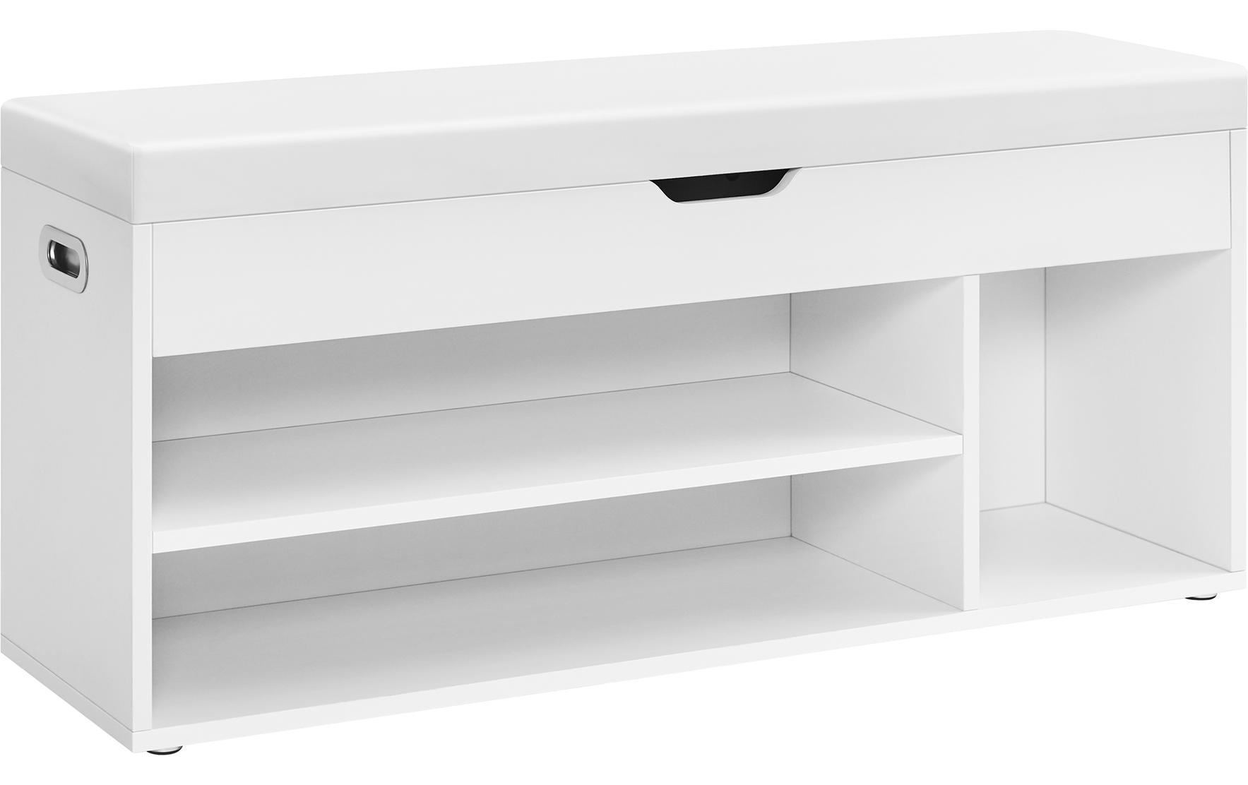 VASAGLE Sitzbank mit Polster 100 x 44 cm, Weiss