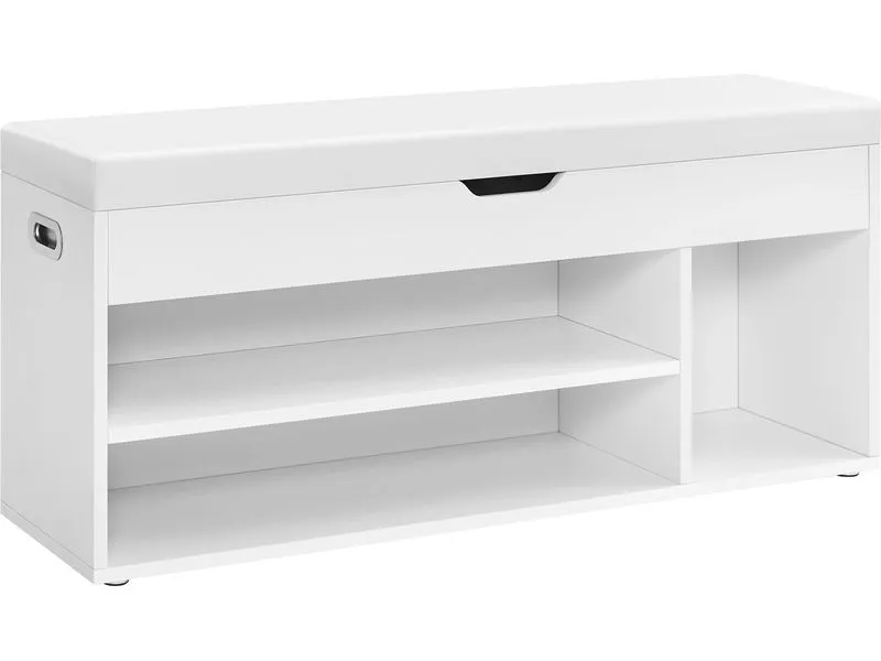 VASAGLE Sitzbank mit Polster 100 x 44 cm, Weiss VASAGLE Sitzbank mit Polster 100 x 44 cm, Weiss