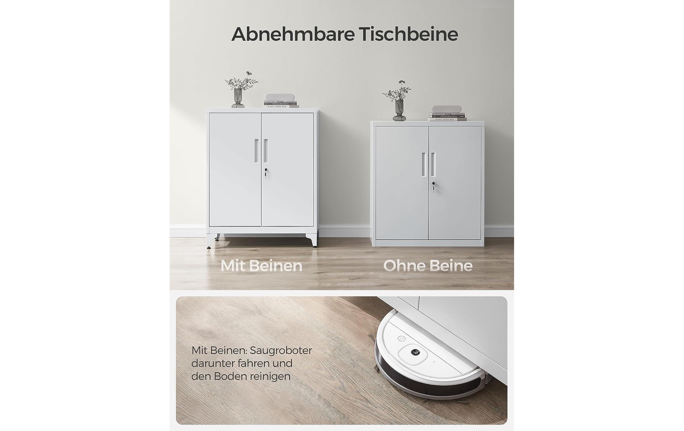 Songmics Metall-Lagerschrank 40 x 80 x 90 cm, Weiss